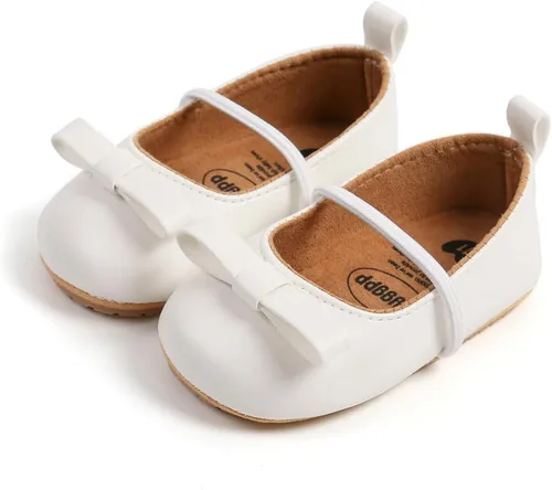 Miniatura 4 de Zapatos de bebé de primera calidad para niña, zapatos planos para caminar, suela suave, zapatos de princesa Mary Jane, zapatos de vestir de boda