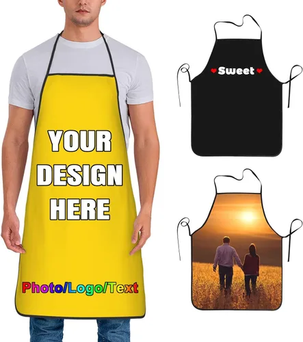Miniatura 14 de Delantal de chef personalizado para hombres y mujeres, para cocinar, con nombre, logotipo, foto, regalos de cocina para familiares y amigos