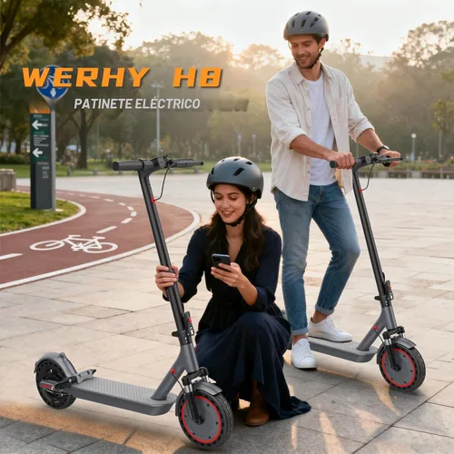 Miniatura 8 de WERHY 10 Inches Electric Scooter, 22 MPH Top Speed & 500W Powerful Motor, 22-28Miles Long Range, Folding E Scooter with Dual Braking for Adults
