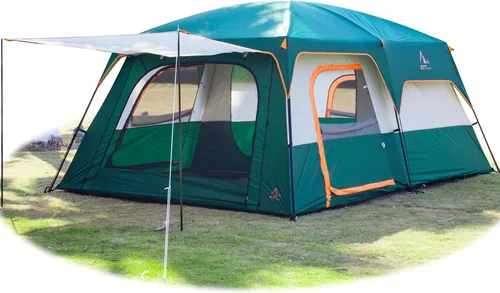 Miniatura 20 de KTT Extra Large Tent 8-10-12-14 Person(A),Family Cabin Tents,2 Rooms,3 Doors and 3 Windows with Mesh,Straight Wall,Waterproof,Double Layer,Big Tent