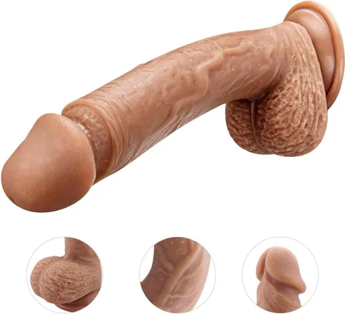 Miniatura 3 de Consolador realista de silicona de 9 pulgadas, consoladores grandes suaves para mujeres con ventosa fuerte para manos libres, juguete sexual