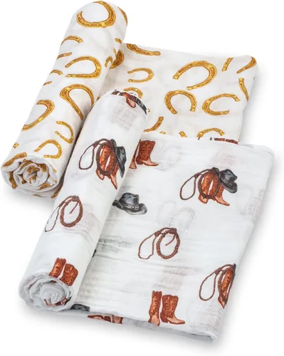 Miniatura 16 de LollyBanks Manta para envolver al bebé, manta de muselina 100% algodón para niños y niñas, grande de 47 x 47 pulgadas, mantas suaves y transpirables