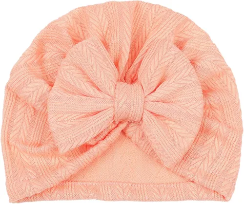 Miniatura 33 de Gorro de punto para bebé con lazos lindos turbante para envolver el sombrero (MZ6)
