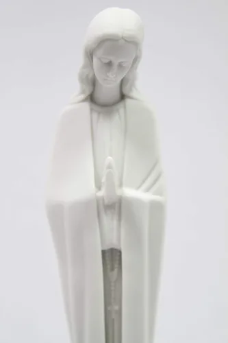 Miniatura 4 de Vittoria Collection Estatua italiana blanca de 10 pulgadas de alto, Virgen María, Nuestra Señora de Fátima, hecha en Italia