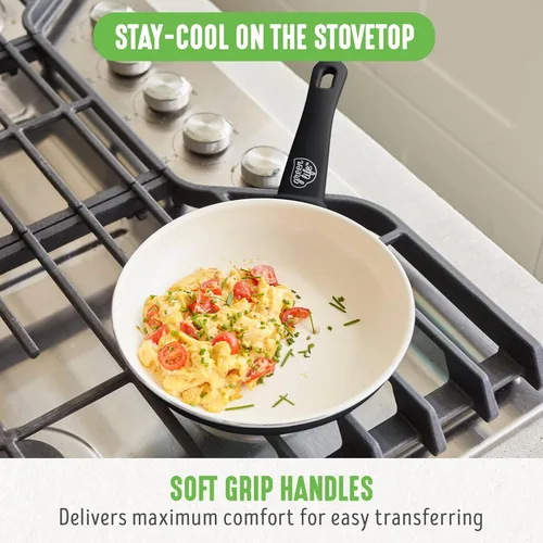 Miniatura 7 de GreenLife Soft Grip - Juego de sartén de 8 pulgadas y espátula para desayuno, cerámica antiadherente libre de PFAS, espátula de silicona con mango