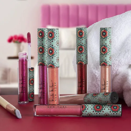 Miniatura 2 de Nicole Miller - Colección de brillos de labios brillantes para mujeres y niñas, juego de colores de larga duración con ricos colores variados, rosa