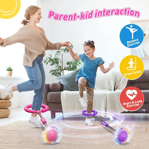Miniatura 6 de Flooyes Pelota para saltar para niños, juguete de pelota de tobillo con contador, temporizador y calculadora de calorías, regalos de cumpleaños