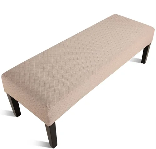 Miniatura 22 de Fuloon - Funda elástica de jacquard para banco de comedor, antipolvo, desmontable, funda para banco lavable, protector de cojín de asiento para Beige