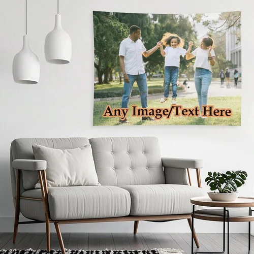Miniatura 4 de Nsipan Tapiz de pared personalizado, texto con imagen, tapiz personalizado para boda, divertido telón de fondo, perfecto para decoración del hogar