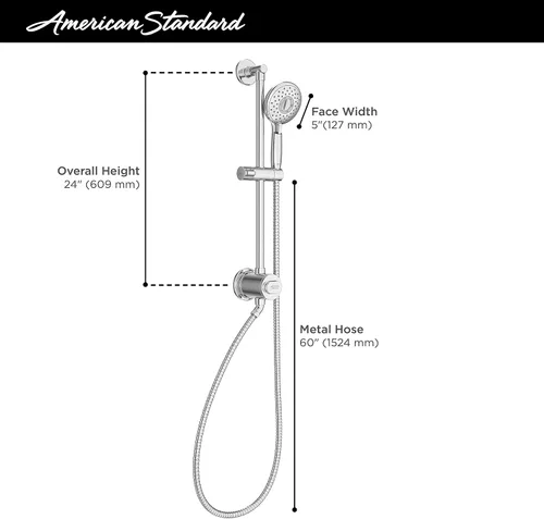 Miniatura 3 de American Standard 9238759.002 Spectra Sistema de riel de ducha manual filtrado en cromo Cromado