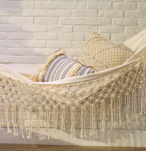 Miniatura 5 de Flber Almohada lumbar decorativa con borlas tejidas texturizadas, 12 x 20 pulgadas
