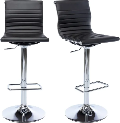chairus Juego de 2 taburetes de bar giratorios modernos, taburetes de bar ajustables con altura de mostrador, taburetes de piel sintética sin brazos