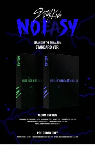 Miniatura 3 de JYP Ent. STRAY KIDS - NOEASY [Normal ver.] (Vol.2) Album+Extra Photocards Set (A+B ver. SET) (JYPK1271)