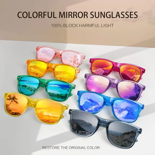 Miniatura 111 de Suministros para regalos de fiesta de colores neón Paquete de 8 gafas de sol unisex