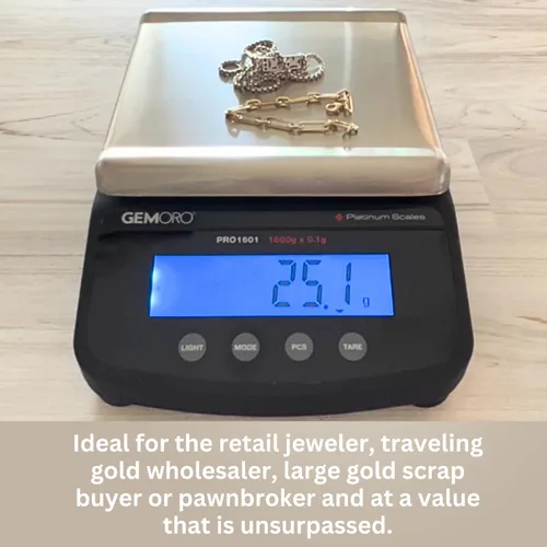 Miniatura 4 de GemOro Platinum PRO1601 Báscula portátil duradera y precisa para encimera Herramienta de precisión digital con lectura profesional experta