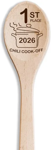 Miniatura 5 de Chili Cook Off Wooden Spoons Set Of 3 Chili Cook-Off Awards Champion Winner Event Prize Home Gifts Personalized Cook Off Trophy (3 Spoons)