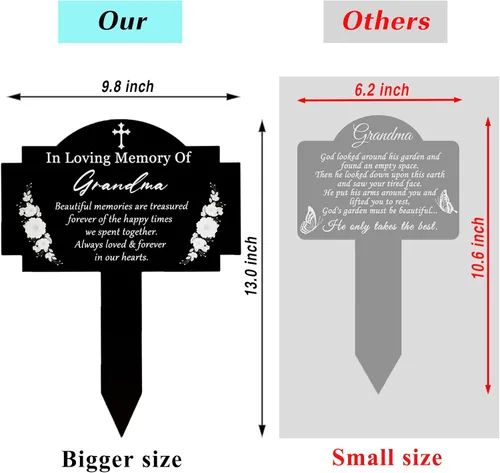 Miniatura 4 de Decoraciones de tumbas para cementerio, estacas conmemorativas, estaca de metal impermeable para condolencias y placa conmemorativa para exteriores