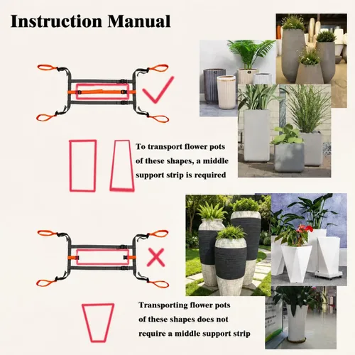 Miniatura 8 de Plant Pot Moving Straps, Adjustable Garden Planter Lifting Strap for Heavy Flower Pots, Trees, Rocks and Landscaping Objects, 9-18 Inch Diameter