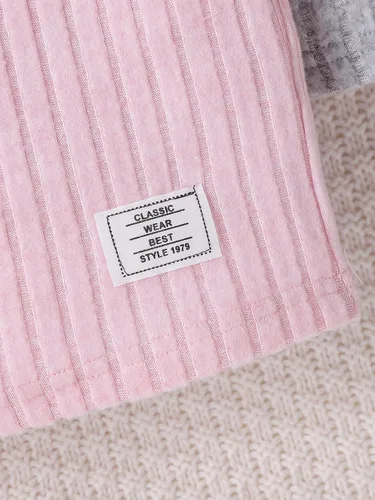 Miniatura 7 de Vestidos para niñas, Juego de 3 vestidos para niñas pequeñas de manga larga de color sólido, elegantes y casuales, con diseño acanalado, talla 2-8