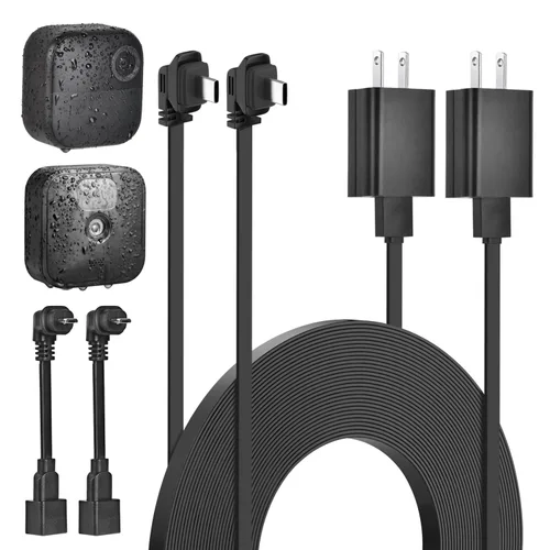 2 paquetes de 25 pies/7.5m Adaptador de alimentación para Blink Outdoor 4 (4ª generación) y (3ª generación) & Blink XT2/XT, Cable de extensión plano