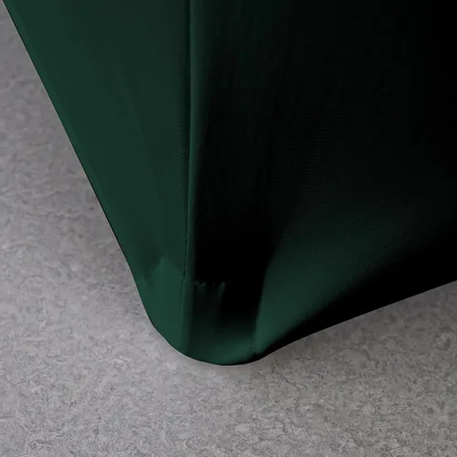 Miniatura 5 de Paquete de 2 manteles de elastano elásticos de elastano verde cazador de 4 pies para mesas rectangulares, eventos, bodas, banquetes y fiestas