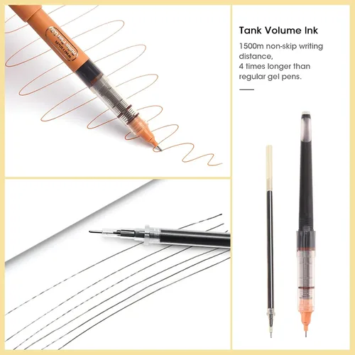 Miniatura 6 de WRITECH Bolígrafo de rodillo de tinta líquida, punta extrafina de 0.5mm, escritura suave, secado rápido, bolígrafos de rodillo de 8 colores surtidos