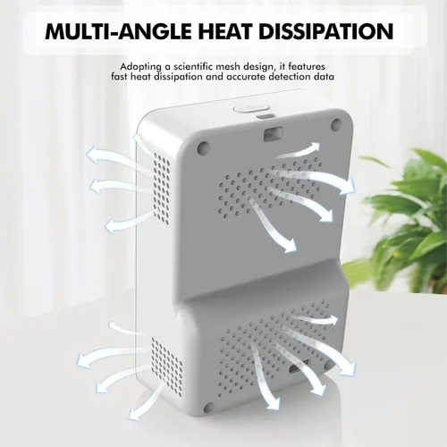 Miniatura 6 de Monitor de calidad del aire para interiores, probador inteligente de calidad del aire 8 en 1 con CO2, TVOC, HCHO, AQI, temperatura y humedad