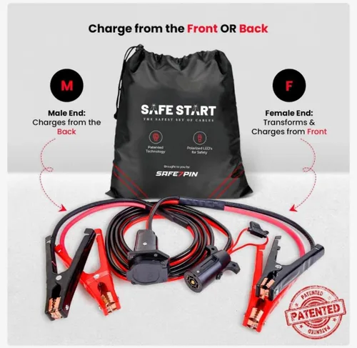 Miniatura 8 de Safe Start Cable de puente Cables de puente resistentes para camiones, SUV Arrancador de auto rescate Conexión rápida, luces integradas