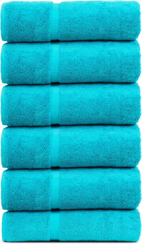 Miniatura 10 de Luxury Hotel & Spa Collection - Toalla ecológica de 100% algodón turco de 27 x 54 pulgadas (27 x 54 onzas), de secado rápido, para baño, borde