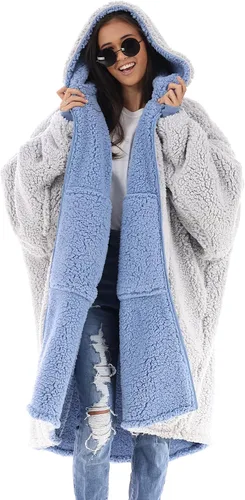 Miniatura 17 de THE COMFY Teddy Bear From Shark Tank Patented Zipper Oversized Sherpa Wearable Blanket Hoodie Gift for Women & Men
