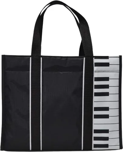 PUNK Piano Keys Music Tote Bag With 5mm sponge Waterproof Oxford Cloth Handbag Shopping Bag with Magnetic Snaps Buckle