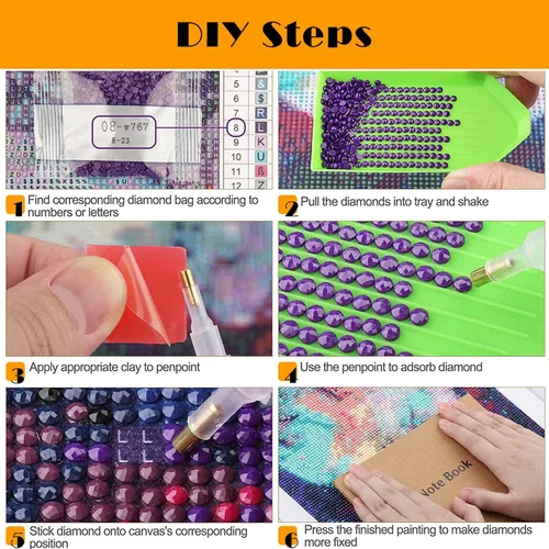 Miniatura 5 de Youtheart Pintura con diamantes, arte de diamantes de princesa, kit de bordado de punto de cruz de taladro completo 5D, decoración de pared de AR18