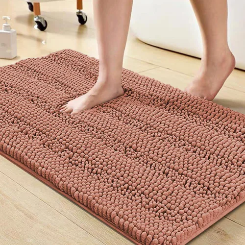 Miniatura 34 de Turquoize Alfombras de Baño de Chenilla Peludas Alfombra de Baño Antideslizante Gruesas Alfombras Peludas para Baño Chenilla Juego de Alfombra