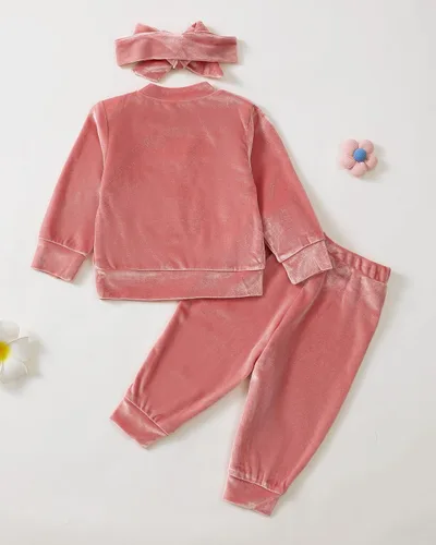Miniatura 3 de Renotemy Conjunto de ropa para bebé recién nacida, para otoño e invierno, manga larga, pantalones, lindo conjunto de ropa para bebé niña