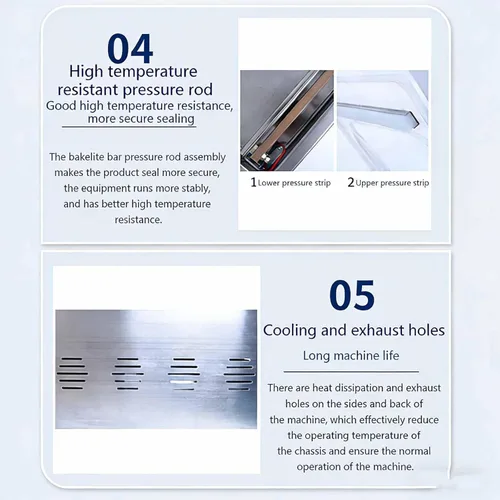 Miniatura 5 de Commercial Chamber Vacuum Sealer, Stainless Steel Food Packaging Machine, Powerful Automatic Sealing for Meat, Fish & Sous Vide - Professional