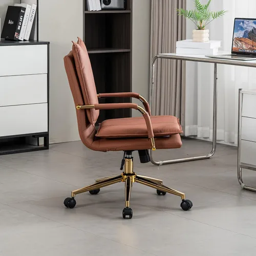 Miniatura 6 de Silla de oficina, cómoda silla de escritorio, silla giratoria de cuero, silla ergonómica para computadora con reposabrazos, silla de escritorio