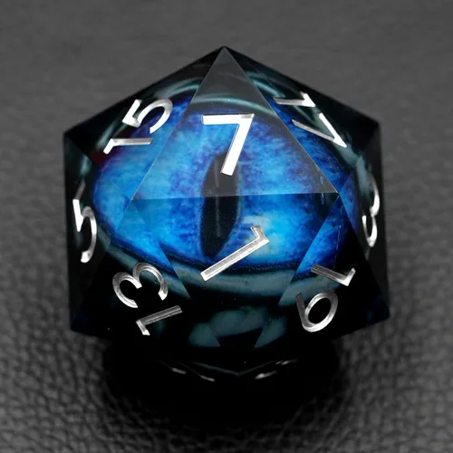 Miniatura 6 de Dados Dungeons and Dragons D20 con estuche de regalo, dados jumbo de globo ocular de 1.776 pulgadas (1.969 in), dados poliédricos de borde afilado