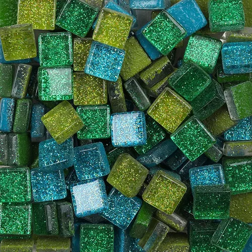 Miniatura 14 de Azulejos de mosaico de vidrio para manualidades, piezas de mosaico de forma cuadrada para suministros de manualidades