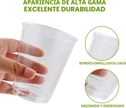 Miniatura 4 de JollyPack Paquete de 300 Vasos de Plástico Transparente de 10 OZ Vasos Desechables de Servicio Pesado Duros para Beber para Navidad, Boda, Hogar