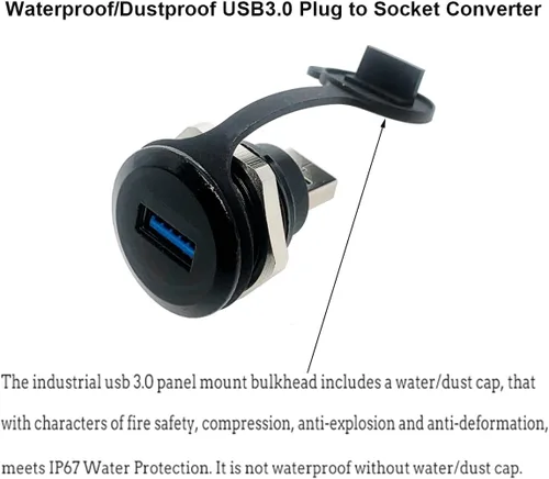 Miniatura 7 de PENGLIN 2 conectores USB 3.0, conector de conversión USB macho a hembra, adaptador de extensión de montaje en panel USB3.0 para transferencia