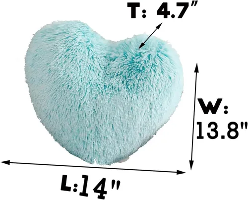 Miniatura 2 de MorroMorn Almohadas de Pelo Esponjoso en Forma de Corazón, Almohadas Decorativas Peludas para Sofá, Cama, Decoración Linda de Habitación