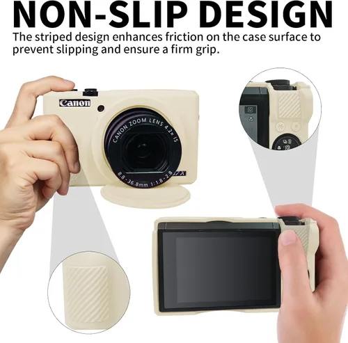 Miniatura 3 de Funda G7X Mark III, Funda Protectora para Cámara Digital Canon Powershot G7X Mark III, Funda de Silicona con Cubierta de Lente Extraíble, Funda