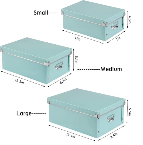 Miniatura 6 de SEEKIND Caja de almacenamiento con tapas y asas decorativas, 3 en 1, a prueba de humedad, plegable para ahorrar espacio, para ropa, cosméticos