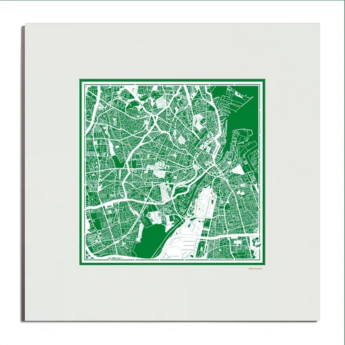 Miniatura 89 de O3 Design Studio Mapa de corte de papel Madrid negro mate de 20 x 20 pulgadas