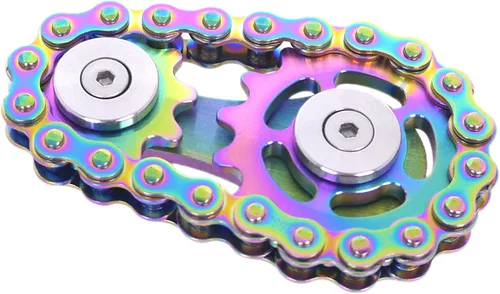 Miniatura 13 de Fidget Spinner, eslabón de cadena de bicicleta Spinner diseño 2 engranajes Figity Spin Finger Games, mecánica duradera de acero inoxidable