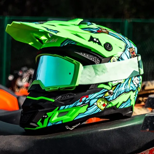 Miniatura 7 de ILM DOT&ECE Casco ATV para Jóvenes Casco de Dirt Bike para Niños Casco Infantil Motocross Dirtbike BMX MX Todoterreno Deporte Dual Cara Completa
