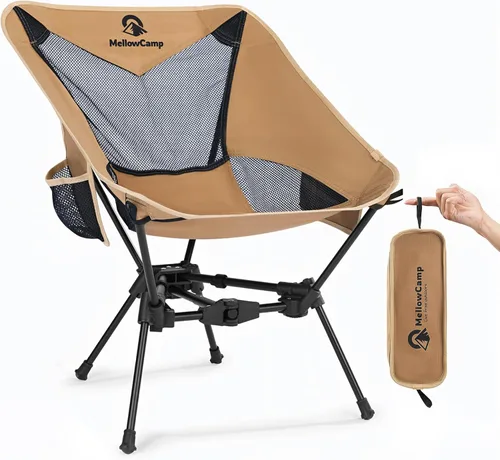 MellowCamp Silla de camping, silla de senderismo plegable ultraligera, compacta y portátil para senderismo, camping, mochileros, playa, viaje en