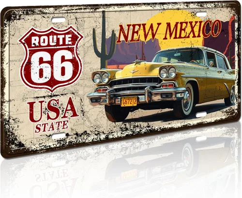 Miniatura 12 de Texas Route 66 - Letrero decorativo para placa de matrícula vintage de Estados Unidos, 12 x 6 pulgadas