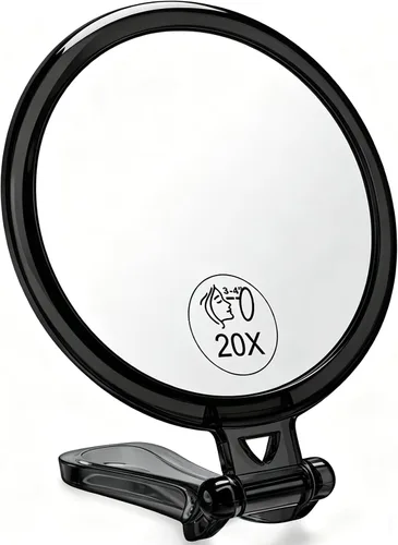 20x Magnifying Handheld Mirror - 2-Sided Hand Mirrors with 1X 20X Magnification, Adjustable Hand Held Mirror, Portable Small Travel Makeup Mirror,