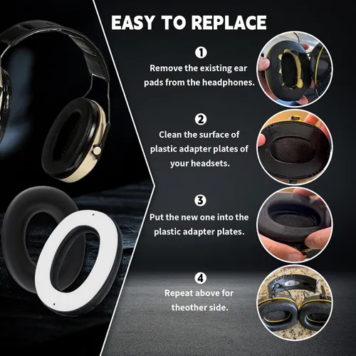 Miniatura 5 de Paquete de 2 almohadillas de espuma de repuesto para auriculares 3M Worktunes Connect, protectores auditivos, auriculares 90543 90541 101 - Suave